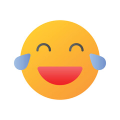 An edible icon of laughing emoji, easy to use and download