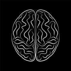 Brain Logo Symbol. Human Brain. Vector Illustration.