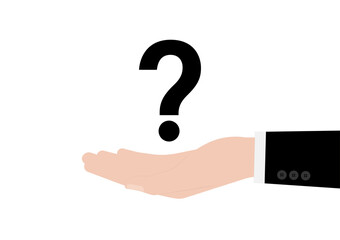 Hand Holding Question Mark. Question Concept. Vector Illustration. 