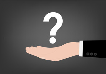 Hand Holding Question Mark. Question Concept. Vector Illustration. 
