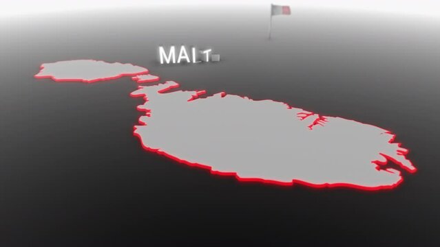 3d animated map of Malta gets hit and fractured by the text &ldquo;Violence&rdquo;
