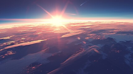 日の出、宇宙からの風景9