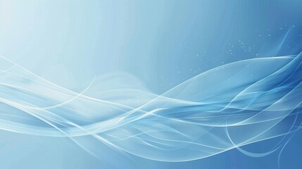 Blue Wave Light: Abstract Vector Illustration of Smooth Energy Flow and Motion in a Fractal Pattern Background