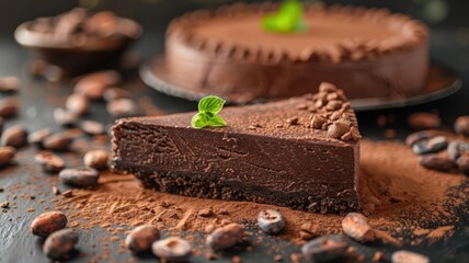 Chocolate cake World Chocolate Day concept. Sweet chocolates perfect for valentines day background.