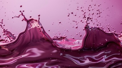 Chocolate splash background with purple gradient, sweet background. World Chocolate Day concept....