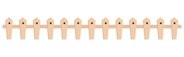 Vector illustration of wooden fence on transparent background