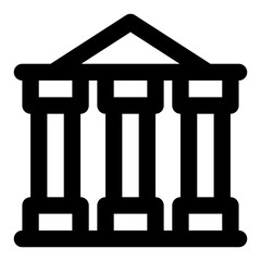 Parthenon bank building line icon