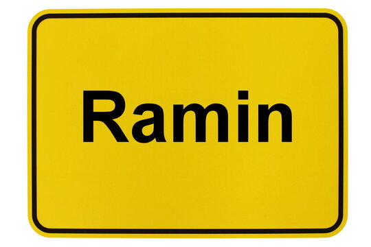 Illustration eines Ortsschildes der Gemeinde Ramin in Mecklenburg-Vorpommern