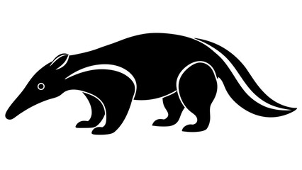 Anteater silhouette vector illustration isolated on white background.
