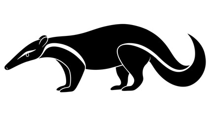 Anteater silhouette vector illustration isolated on white background.
