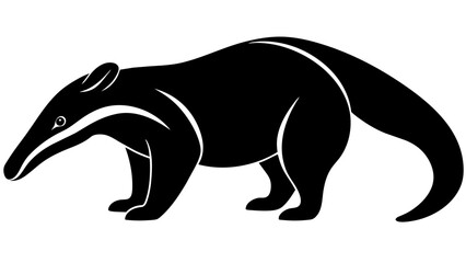 Anteater silhouette vector illustration isolated on white background.
