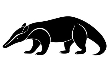 Anteater silhouette vector illustration isolated on white background.
