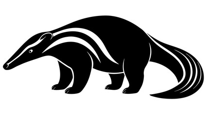 Anteater silhouette vector illustration isolated on white background.
