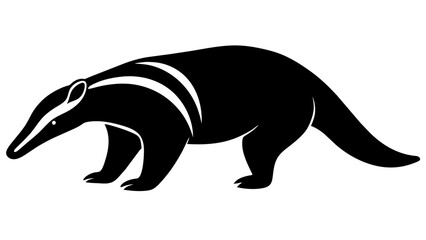 Anteater silhouette vector illustration isolated on white background.
