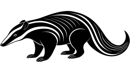 Anteater silhouette vector illustration isolated on white background.
