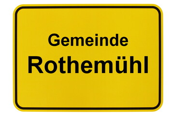 Illustration eines Ortsschildes der Gemeinde Rothemühl in Mecklenburg-Vorpommern