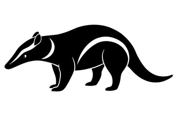 Anteater silhouette vector illustration isolated on white background.
