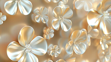 Obraz premium Neon pink 3D blossoms provide a lively ambiance against dark blue.