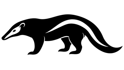 Anteater silhouette vector illustration isolated on white background.
