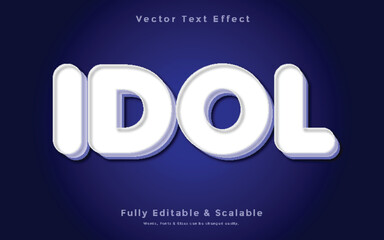 Idol light background text effect. Editable text effect