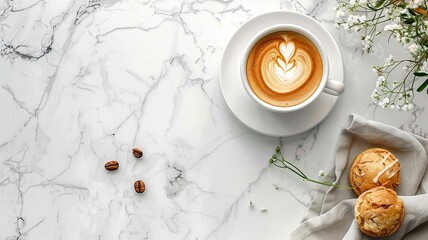 Obraz na płótnie Canvas cup of coffee in white kitchen, Generative AI,