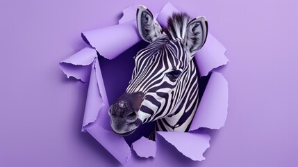 Playful Zebra: Photorealistic Scene with Minimalist Background