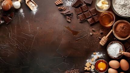 Fototapeta na wymiar World Chocolate Day concept. Sweet chocolates perfect for valentines day background. 