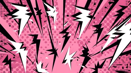 Electrifying Pink Lightning Strikes in Striking Abstract Pattern Design