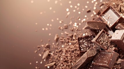 World Chocolate Day concept. Sweet chocolates perfect for valentines day background.
