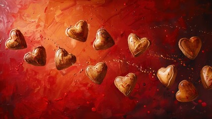 World Chocolate Day concept. Sweet chocolates perfect for valentines day background.
