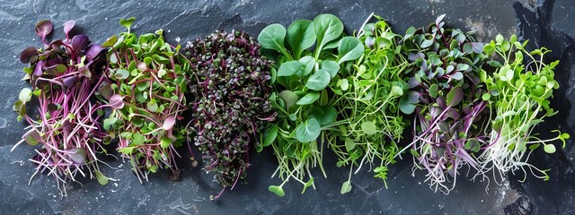 Fresh microgreens on a plate, healthy eating concept, Generative AI,