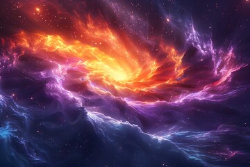 Boundless Cosmic Landscape of Ethereal Galaxies and Swirling Nebulae in Vibrant Neon Colors