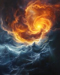 Mesmerizing Cosmic Maelstrom Ethereal Galaxy with Swirling Nebulae and Glimmering Stars in Dramatic