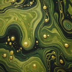 abstract Gold and Olive wave art