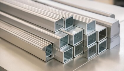 Obraz premium metal products, production of metal profiles and metal pipes 