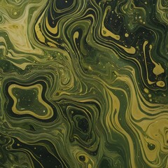abstract Gold and Olive wave art