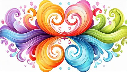 harmonious patterns swirling in an abstract shape isolated on a transparent background.