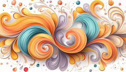 harmonious patterns swirling in an abstract shape isolated on a transparent background.