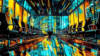 Capture essence of virtual meetings with an image of conferencing technology . Concept Virtual Meetings, Conferencing Technology, Remote Communication, Video Call Setup