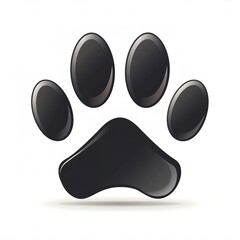 Dog paw vector icon isolated on white background