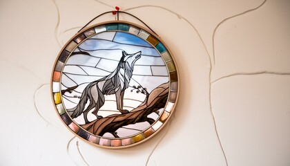 Moonlit Serenade: Artisanal Stained Glass Wolf Ornament"
"Whispers of the Night: Handcrafted Murano Glass Wolf in Moonlit Stained Glass"glass, window, art, stained glass, pattern, design, 