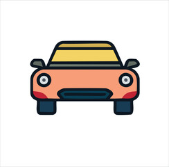 Obraz premium Simple Car Front View Icon Design 