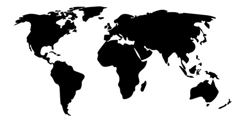 Vector illustration of World map on transparent background