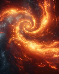 Swirling Vortex of Radiant Celestial Matter and Interstellar Phenomena in Hypnotic Fractal