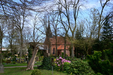 Cemetery in Spring in the Town Walsrode, Lower Saxony