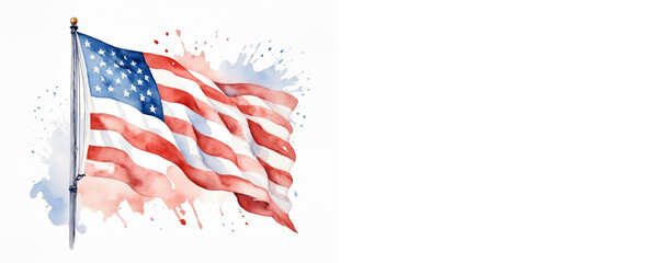 USA Veterans day background. Vector abstract grunge brushed flag with text. Template for horizontal banner.