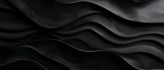 滑らかな波線を持つ抽象的な黒の背景
