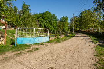 Landscape with beautiful nature in the village in the Republic of Moldova. Country life in Eastern Europe.