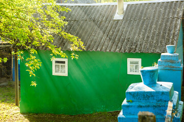 Landscape with beautiful nature in the village in the Republic of Moldova. Country life in Eastern...
