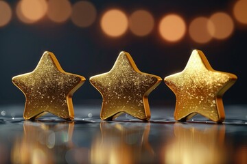 Positive Review A five-star rating and a glowing review left for a product or service